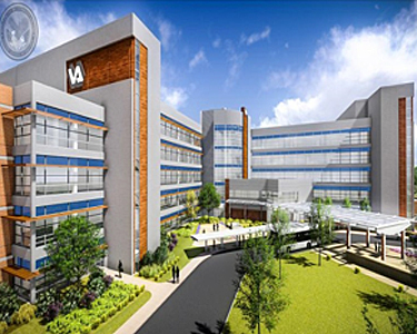rendering view of the entrance to the VA Clinic Mecklenburg County, NC