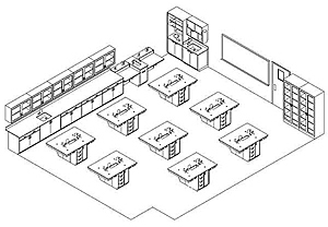 Diagram of integrated teaching and research lab designs