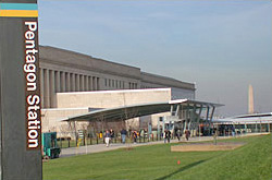 Metro entrance facility with Pentagon security entrance and visitor screening center