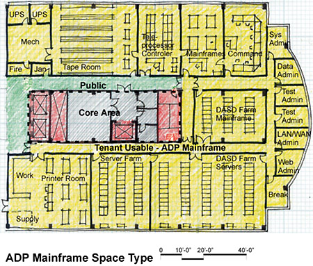 Tenant plan -layout- of ADP Mainframe Space Type