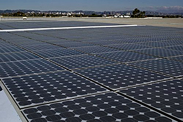 PV systems installed on the roof of a building