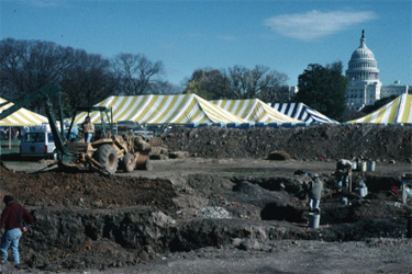 Overview of excavations at Site 51SW14, Reservation C, NMAI Museum Site