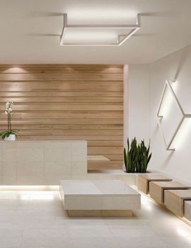 Modern design clinic with wood accent wall