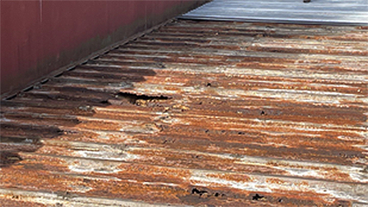 corroded roof panels