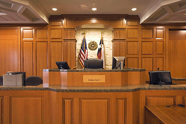 Courtroom bench