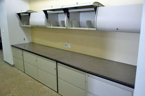 Wheat board counter with laminated top
