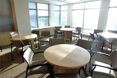 Conference area with abundant daylight and views of the Potomac River and airport with energy efficient, double-glazed windows
