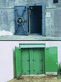 2 examples of permanent flood doors