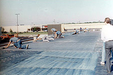 application of a fully adhered single-ply membrane