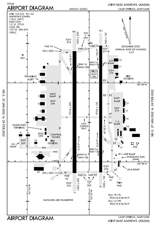 typical airport diagram, JB Andrews
