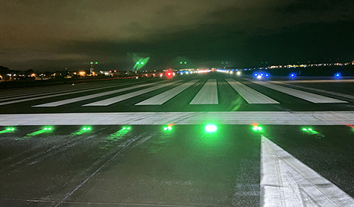 runway threshold lighting and markings