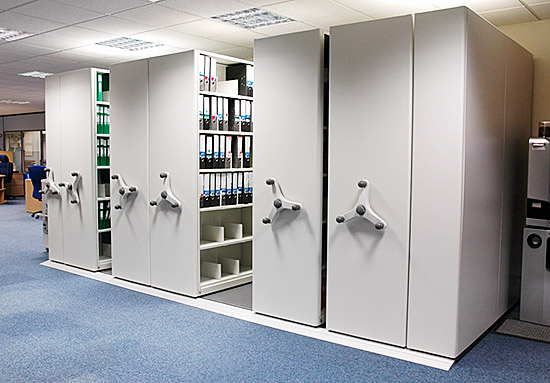 Office roller racking shelf storage unit