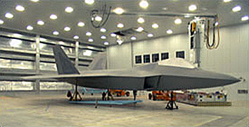 Photo of F22 Fighter Aircraft Robotic Coating Facility, Lockheed Martin Aeronautical Systems Company-Marietta, Georgia