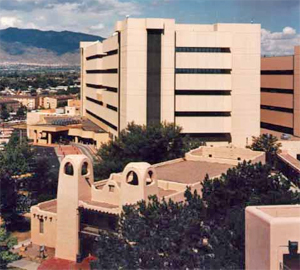 Exterior aerial-style photo of VA Medical Center, Albuquerque, NM