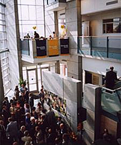 Interior photo of atrium with people