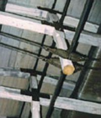 Photo of exposed steel truss