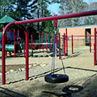 Playground Swing Zone showing a tire swing