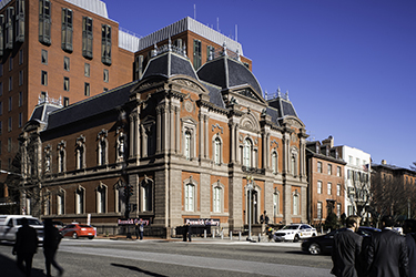 Photgraph from 2015 of the main elevation of the Renwick Gallery, Smithsonian American Art Museum