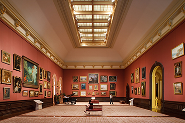 Grand Salon in the Renwick Gallery prior to renovation featured painting hung salon-style
