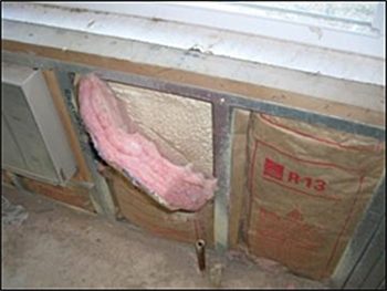 Example of spray polyurethane foam insulation