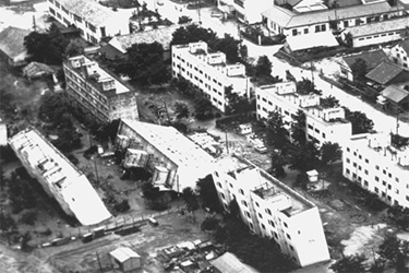 Photo example of liquefaction damage-Niigata, Japan 1964