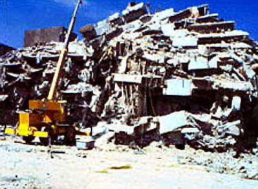 Photo of collapsed building