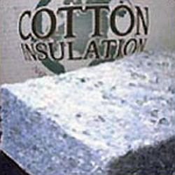 Photo of recycled cotton/polyester insulation