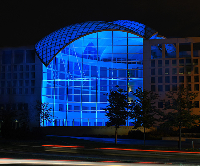 Institute of Peace blue light dome