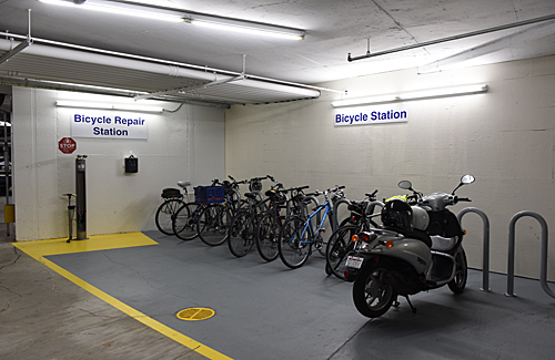 bike station in garage, Institute of Peace, Washington DC