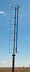 Photo of a component of a wind turbine blade that is a tall vertical shaft